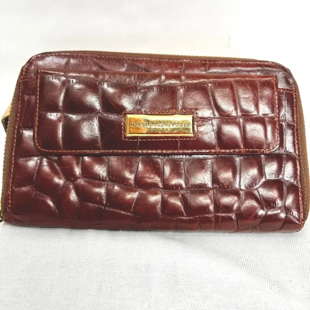 RARE leaher Bugendy Crocodile Hiroko Koshino bis Long Wallet full zip wallet(16 - Picture 3 of 10